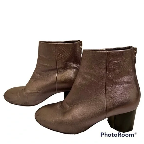 rag and bone Leather Silver Booties (Made in Italy) - Picture 2 of 13